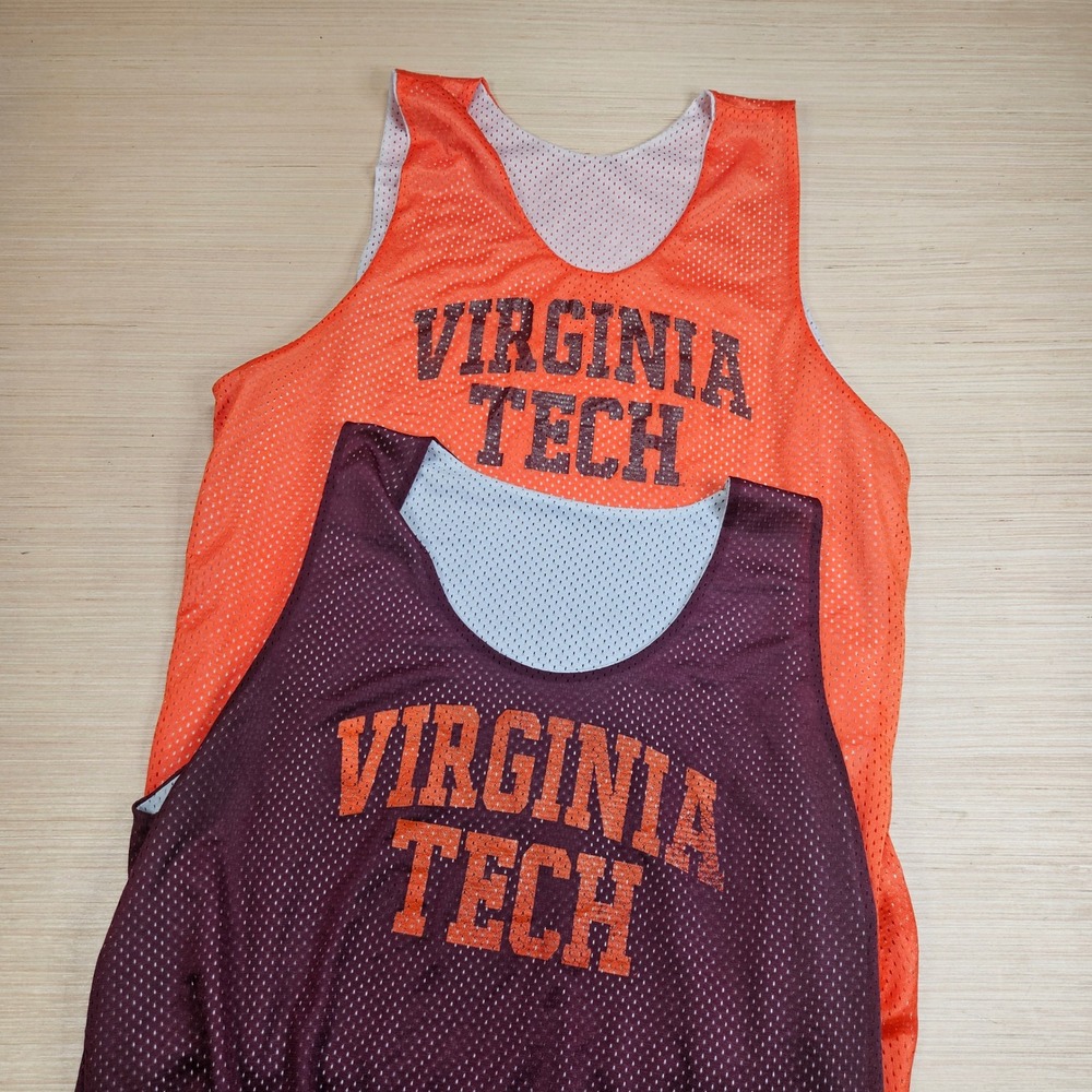 Lot of Virginia Tech Hokies Practice Basketball Jersey Men XL Maroon Orange Mesh